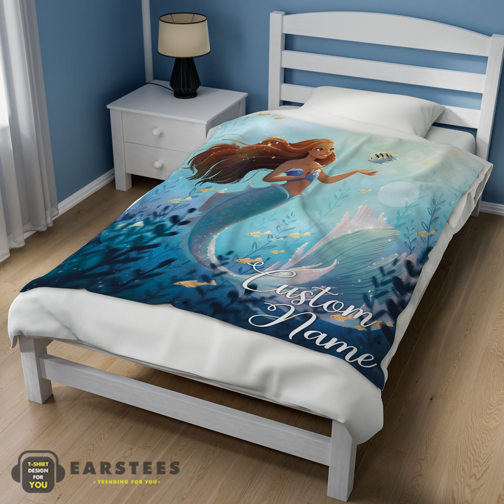 Good Disney The Little Mermaid Ariel Princess Fleece Family Princess Customized Blanket - Image 3