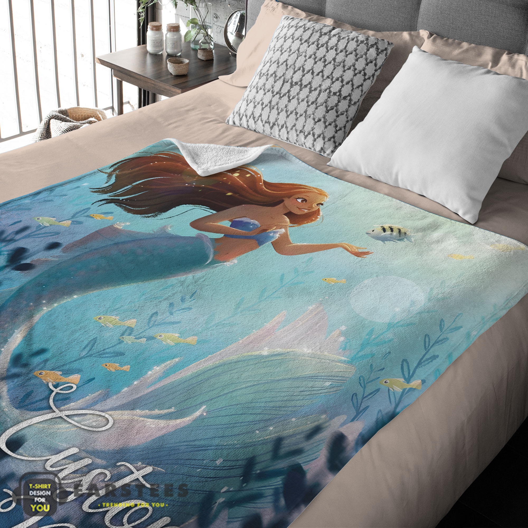 Good Disney The Little Mermaid Ariel Princess Fleece Family Princess Customized Blanket - Image 2