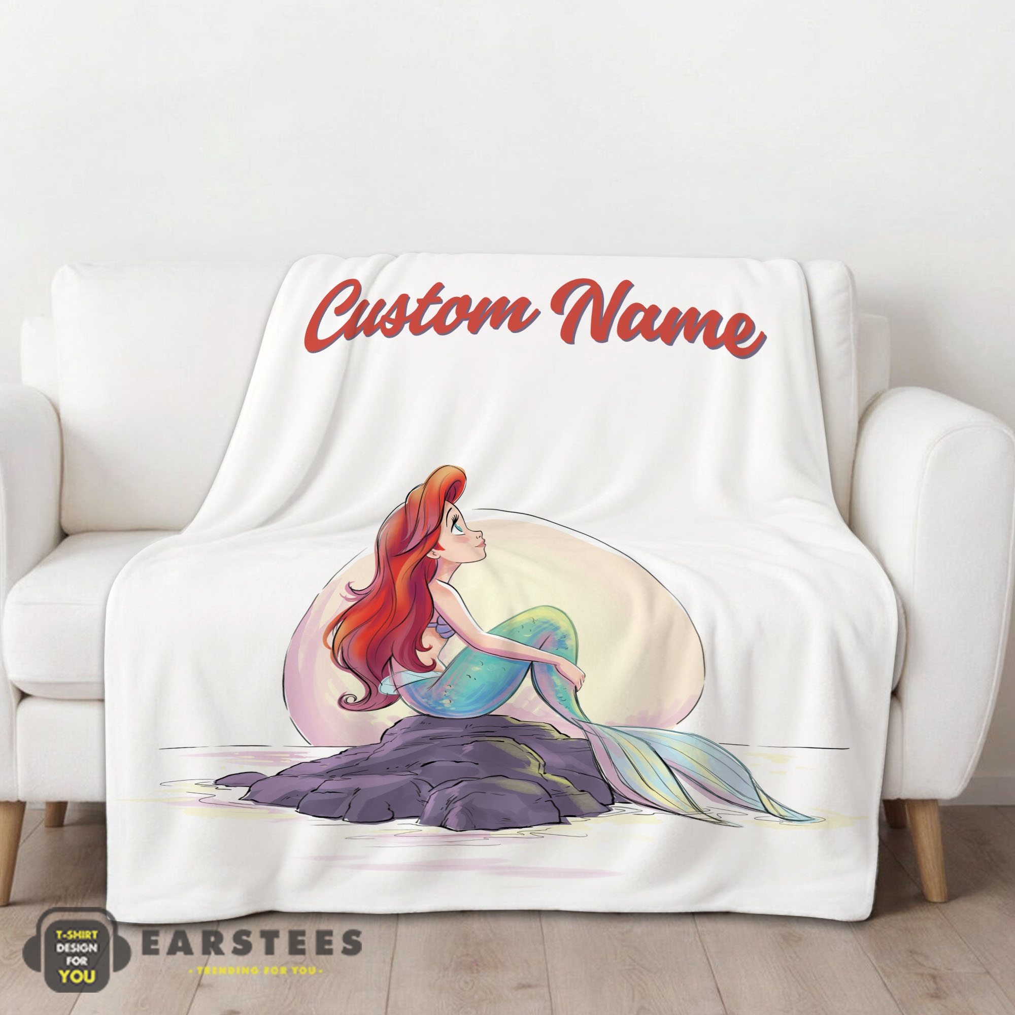Good Disney The Little Mermaid Delicate And Painterly Blanket Fleece Customized Blanket - Image 2