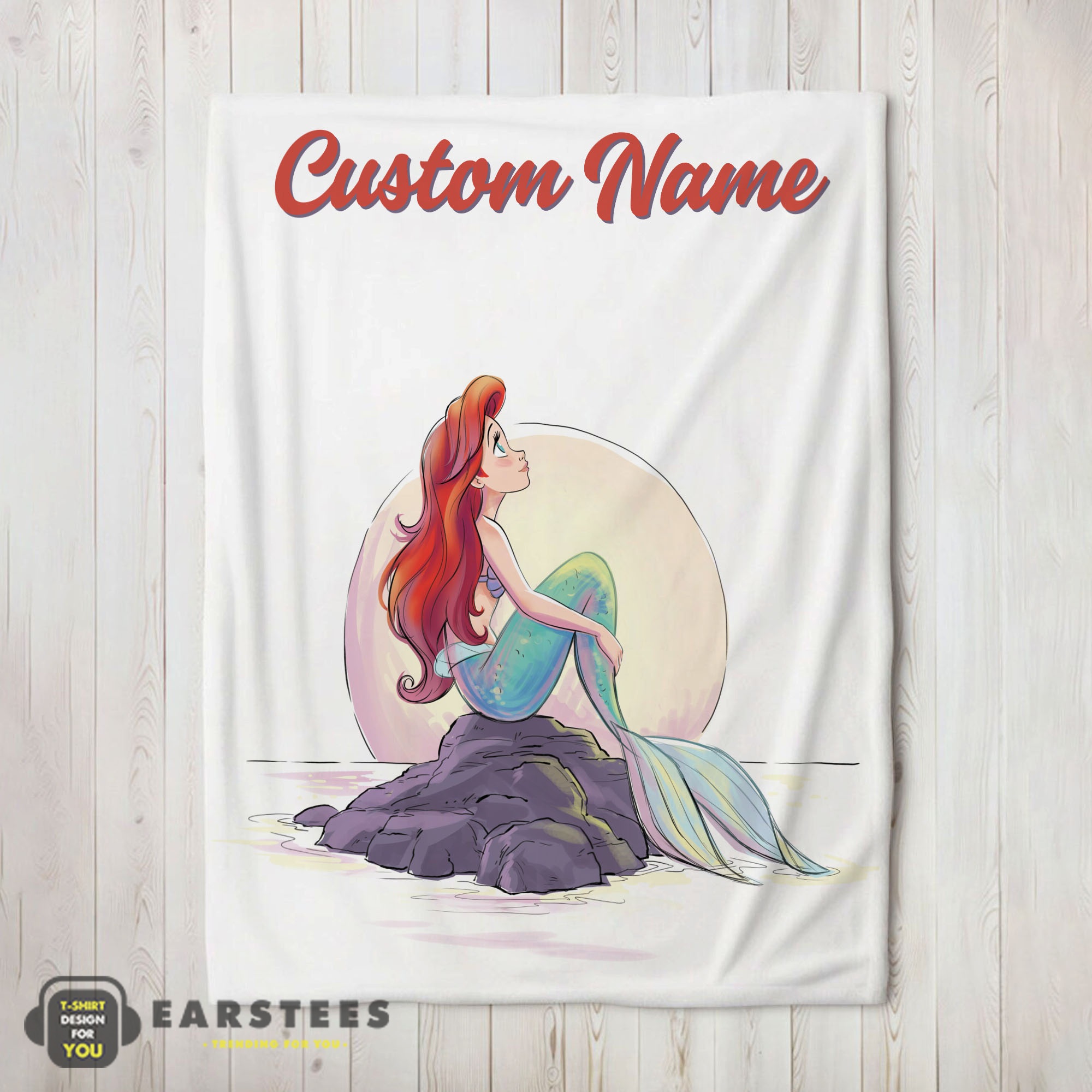Good Disney The Little Mermaid Delicate And Painterly Blanket Fleece Customized Blanket