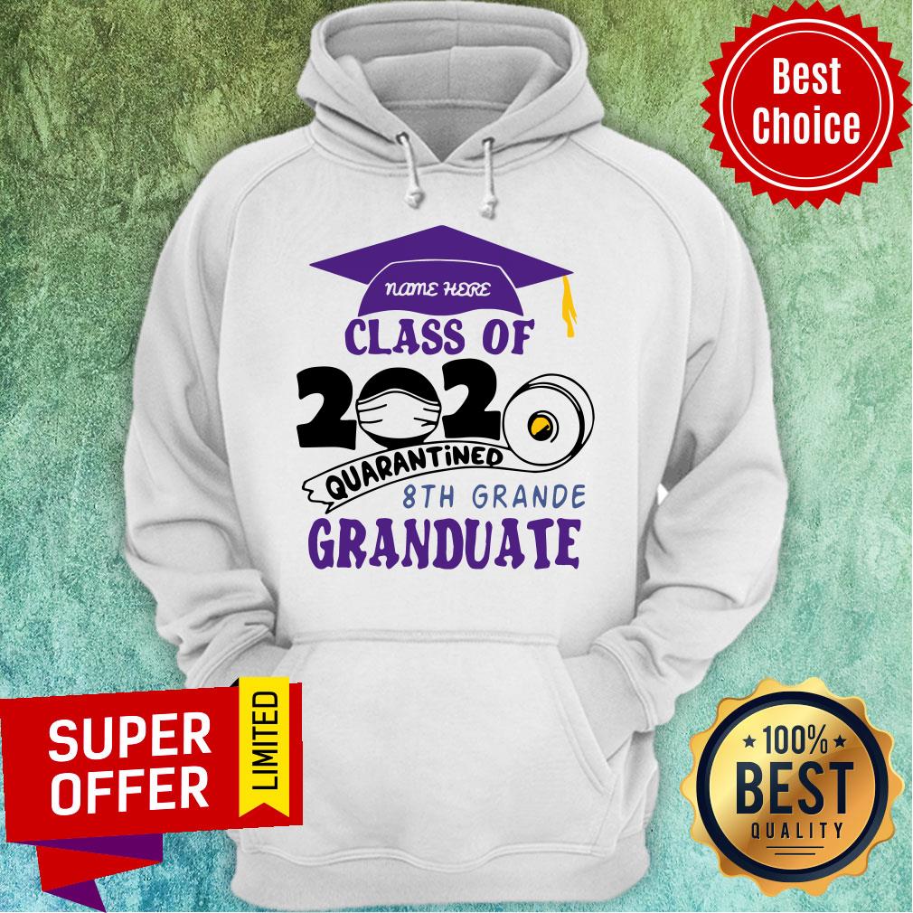 Nice Name Here Class Of 2020 Quarantined 8th Grande Granduate Purple Shirt - Image 3