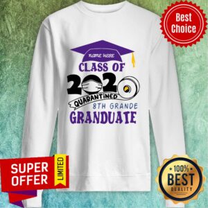 Alternative view of Nice Name Here Class Of 2020 Quarantined 8th Grande Granduate Purple Shirt
