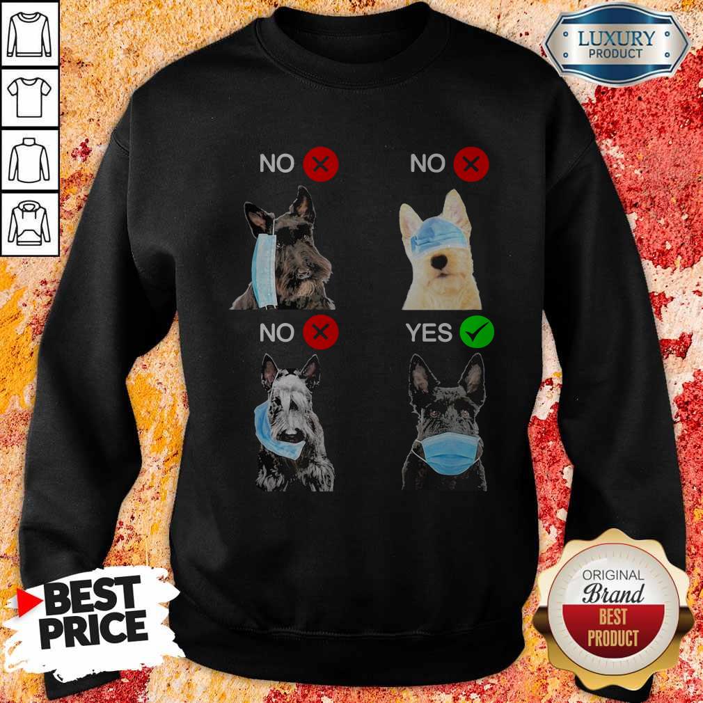 Scottish Terrier Dogs Right Way To Wear Mask Shirt - Image 4