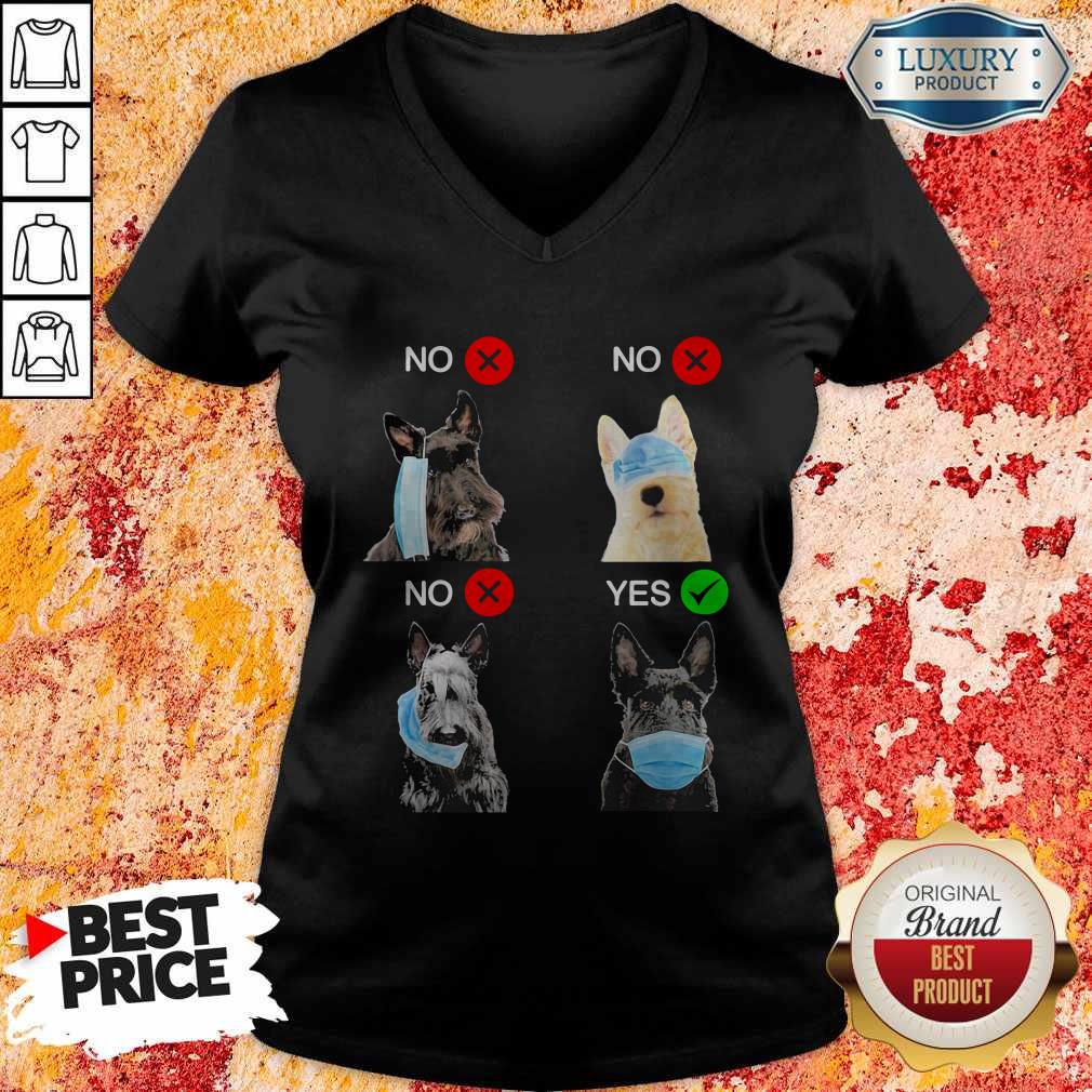Scottish Terrier Dogs Right Way To Wear Mask Shirt - Image 2