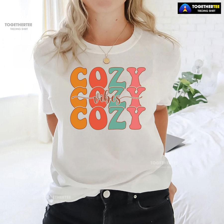 Cozy Vibes Thanksgiving T-Shirt - Image 3