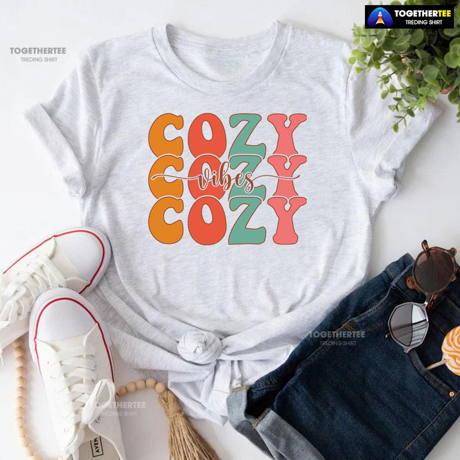 Cozy Vibes Thanksgiving T-Shirt - Image 5