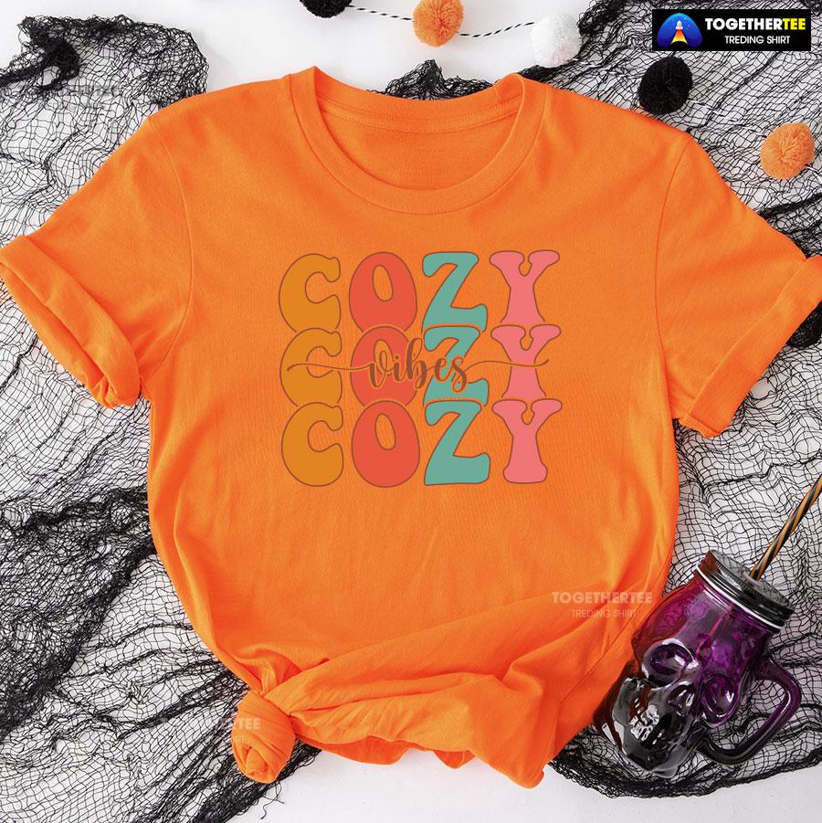 Cozy Vibes Thanksgiving T-Shirt - Image 9