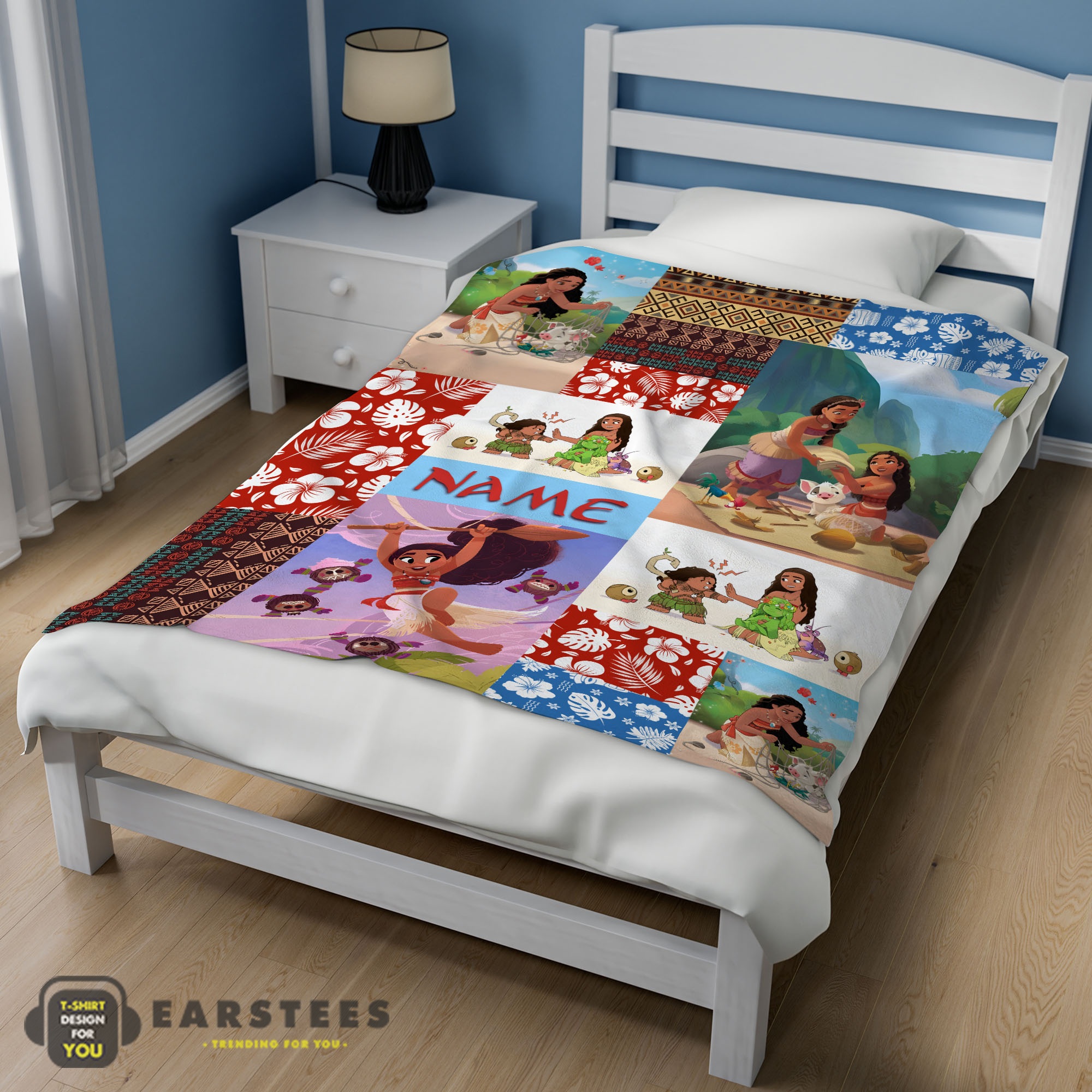 Good Disney Cartoon Moana Family With Friends Blanket Fleece Customized Blanket - Image 3