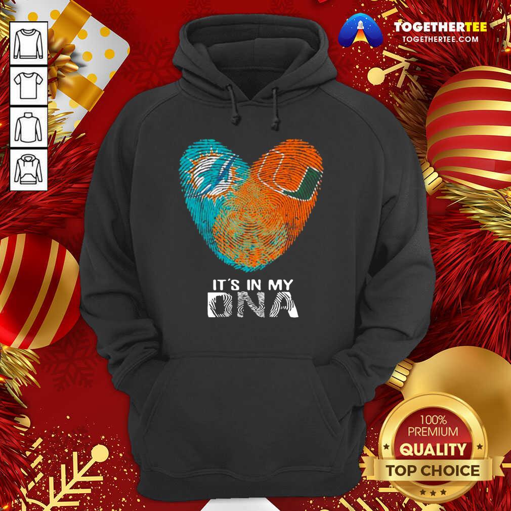 Nice Dolphins Hurricanes It’s In My Dna Heart Fingerprints Shirt - Image 5