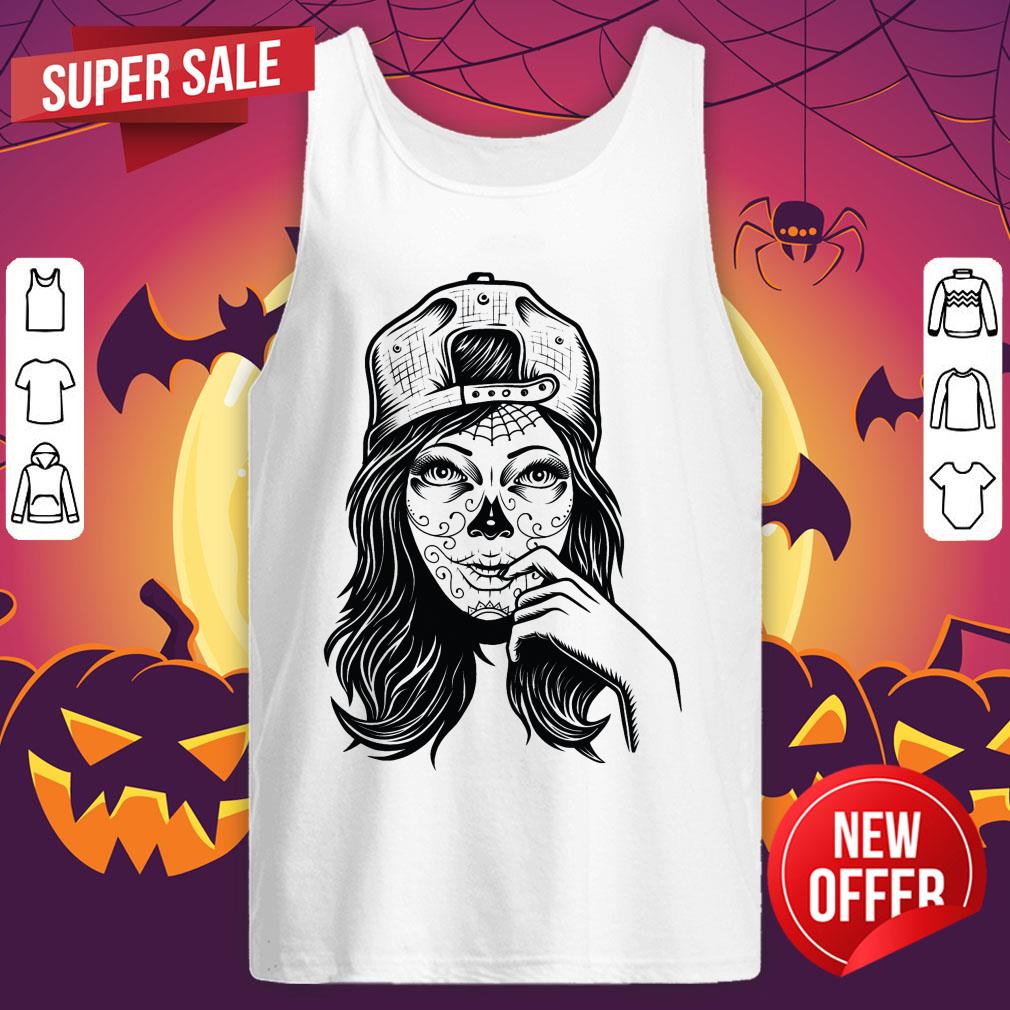 Skull Sugar Girl Day Of The Dead Shirt - Image 4