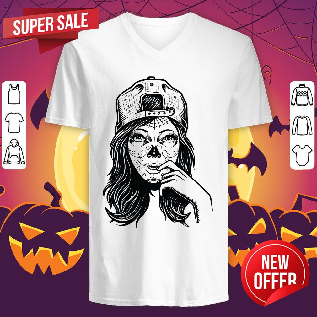Skull Sugar Girl Day Of The Dead Shirt - Image 3