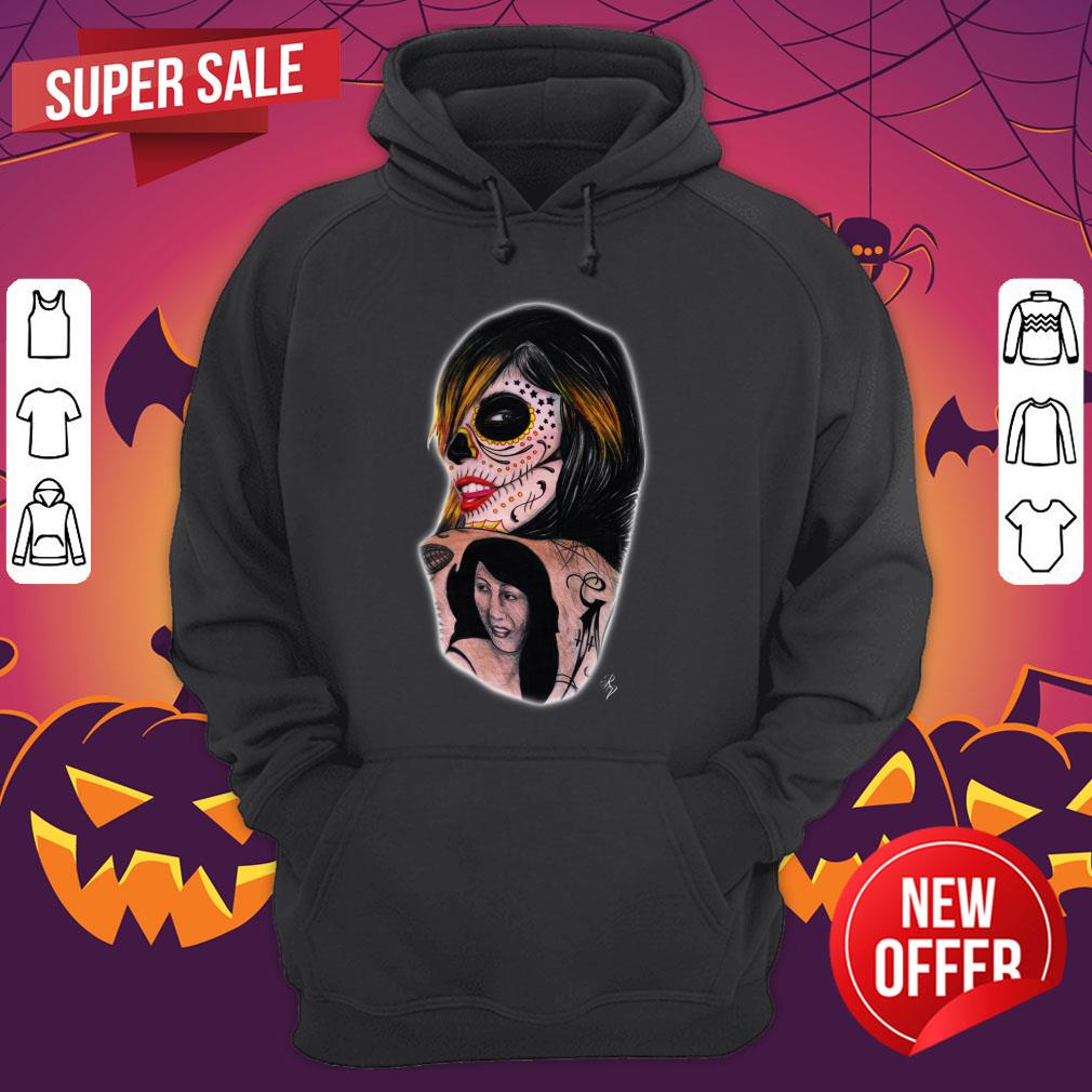 Sugar Skull Girl Kat Von D Day Of The Dead Shirt - Image 3