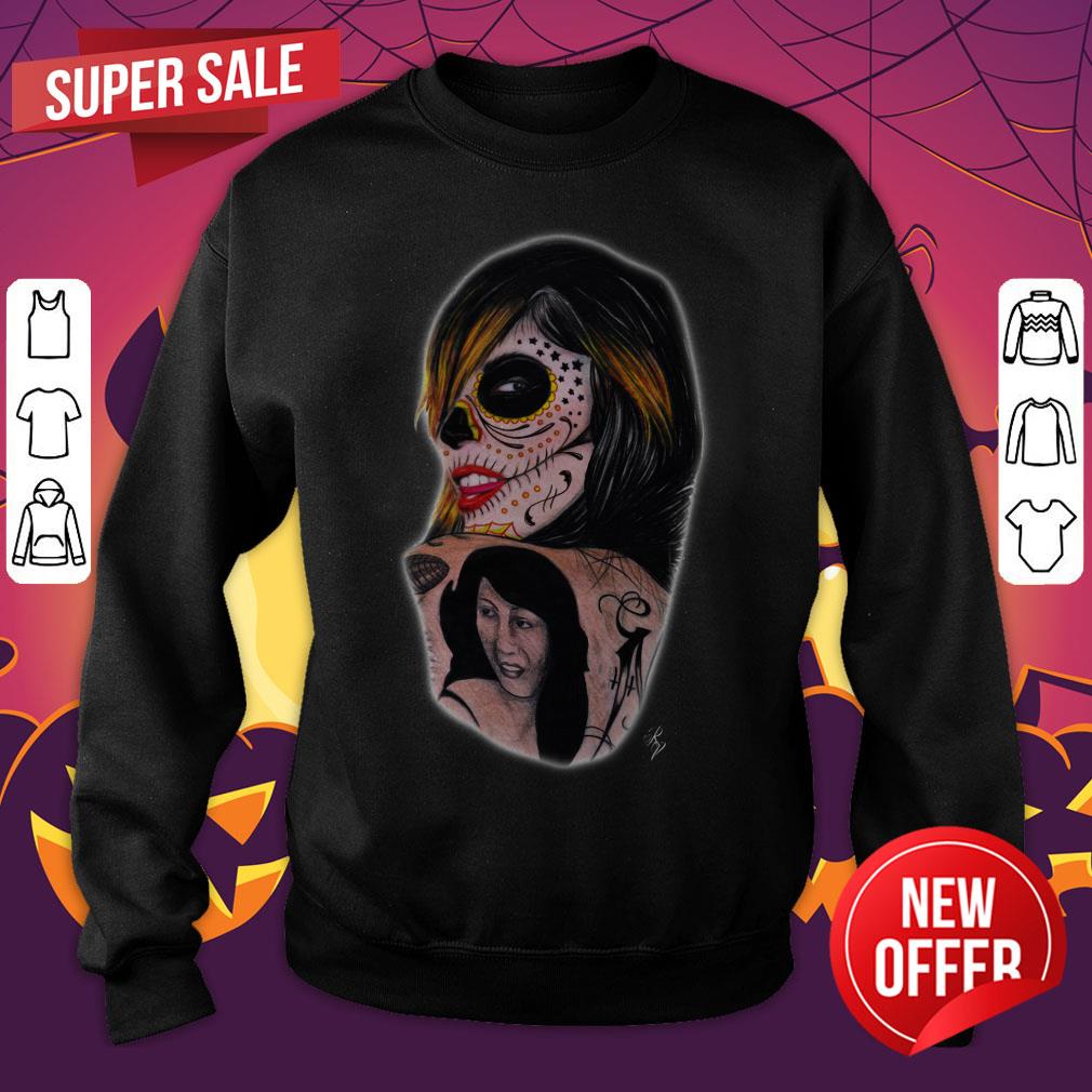 Sugar Skull Girl Kat Von D Day Of The Dead Shirt - Image 2
