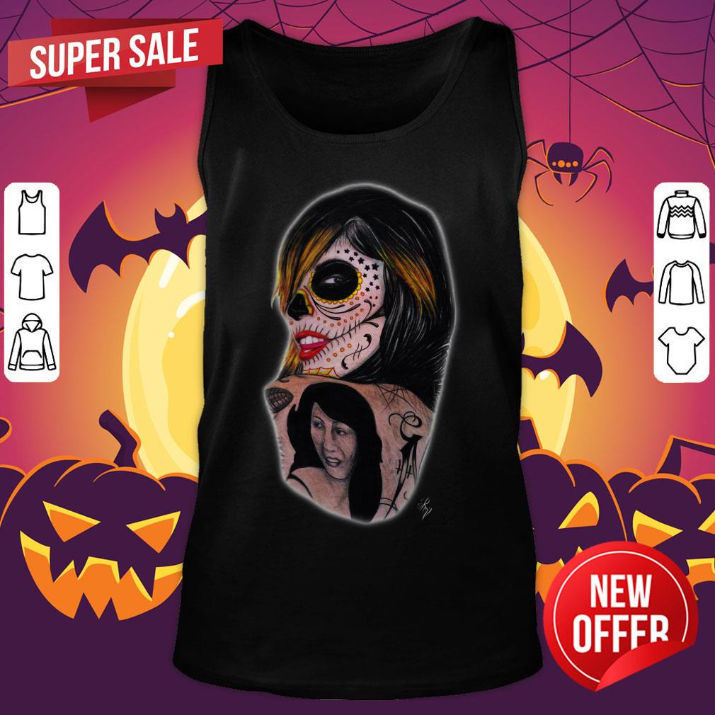 Sugar Skull Girl Kat Von D Day Of The Dead Shirt - Image 5