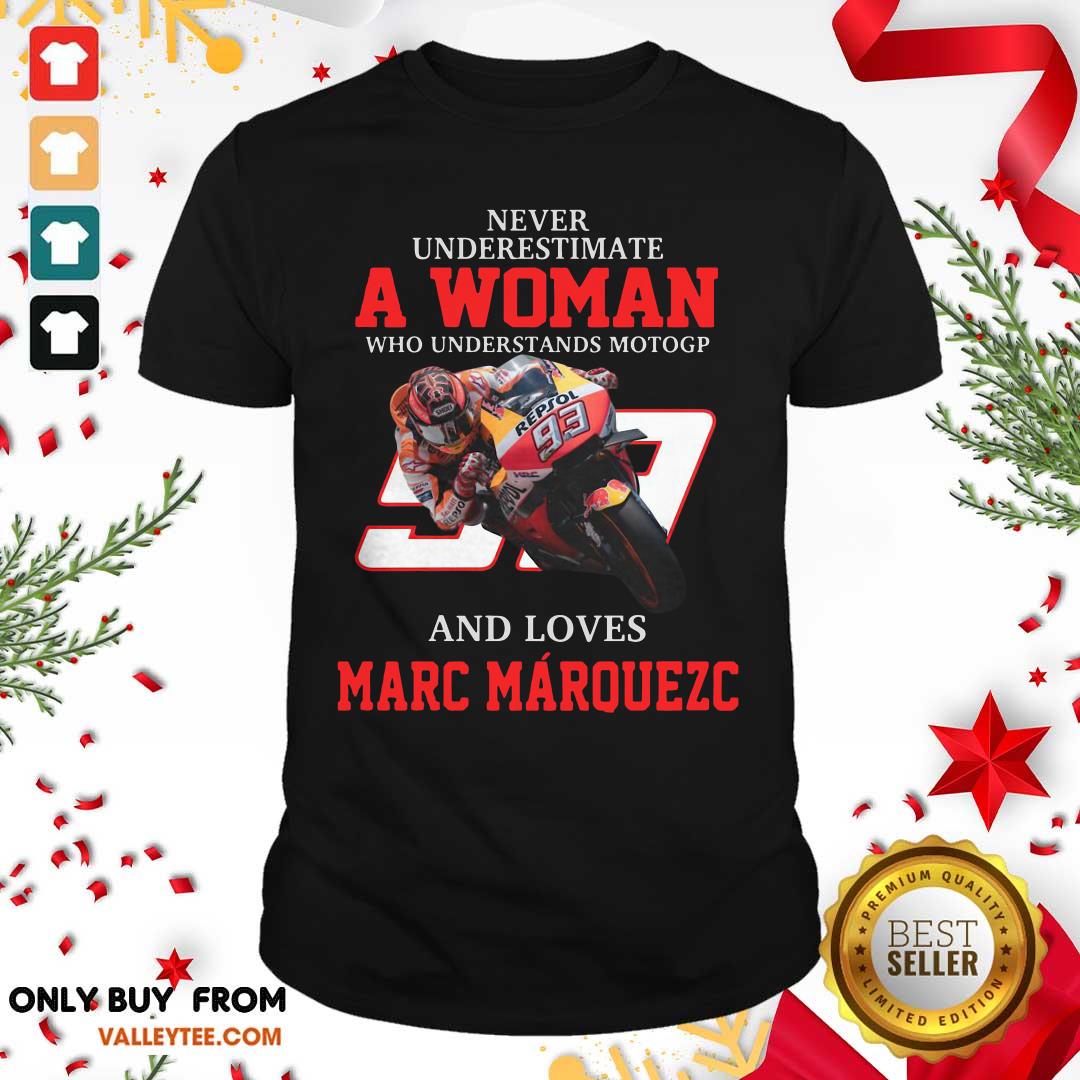 Cool Never Underestimate A Woman Who Understand Motogp And Love Marc Marquez Shirt