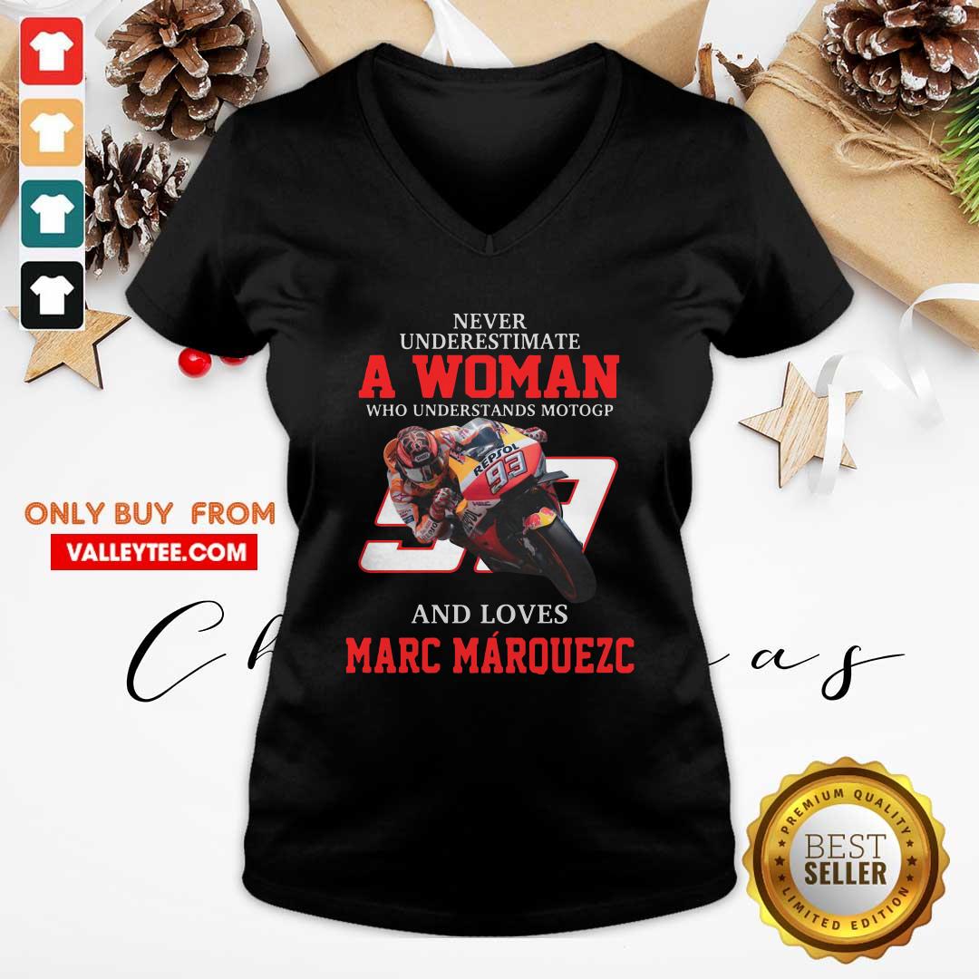 Cool Never Underestimate A Woman Who Understand Motogp And Love Marc Marquez Shirt - Image 3
