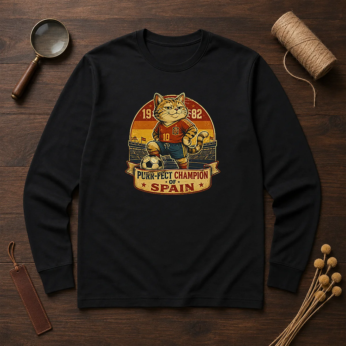 Nice Vintage Spanish Soccer Cat Meme Funny Shirt - Image 6