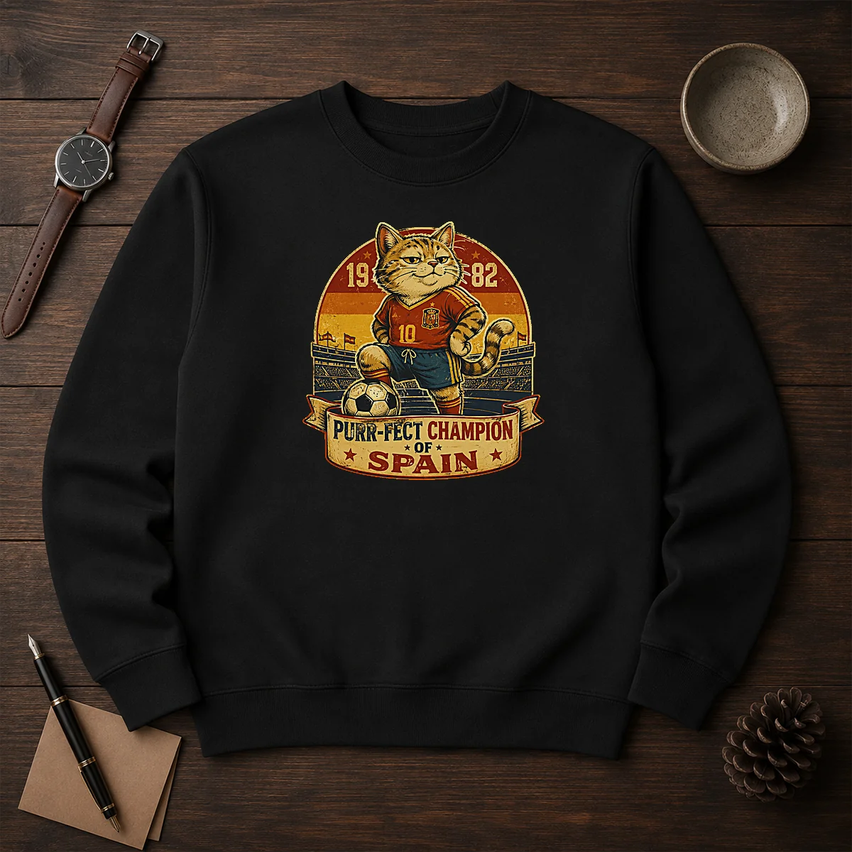 Nice Vintage Spanish Soccer Cat Meme Funny Shirt - Image 7