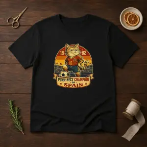 Nice Vintage Spanish Soccer Cat Meme Funny Shirt