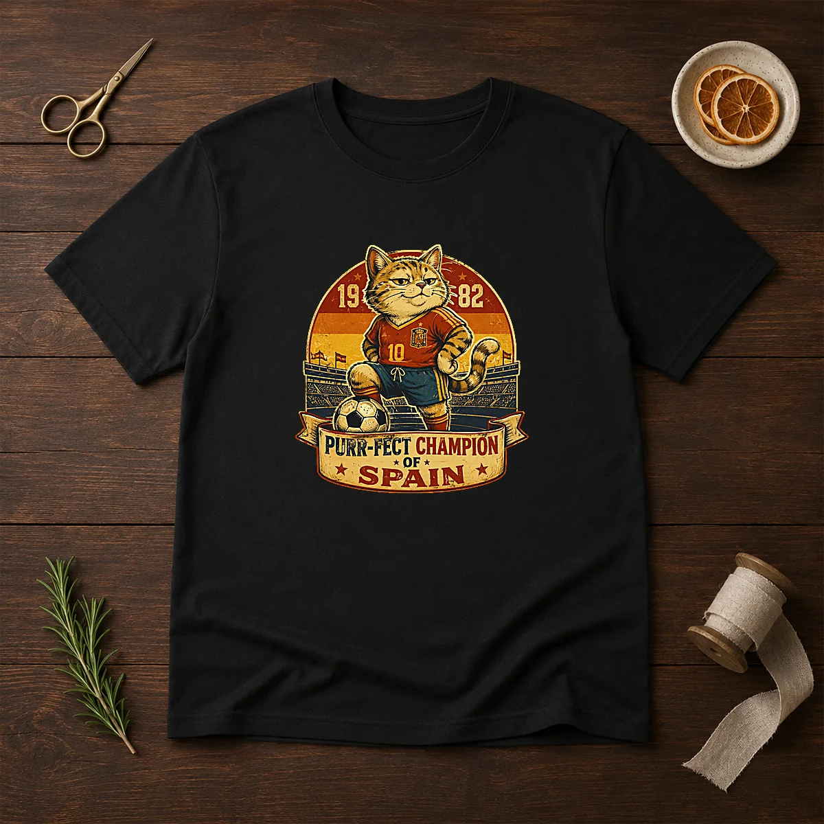 Nice Vintage Spanish Soccer Cat Meme Funny Shirt