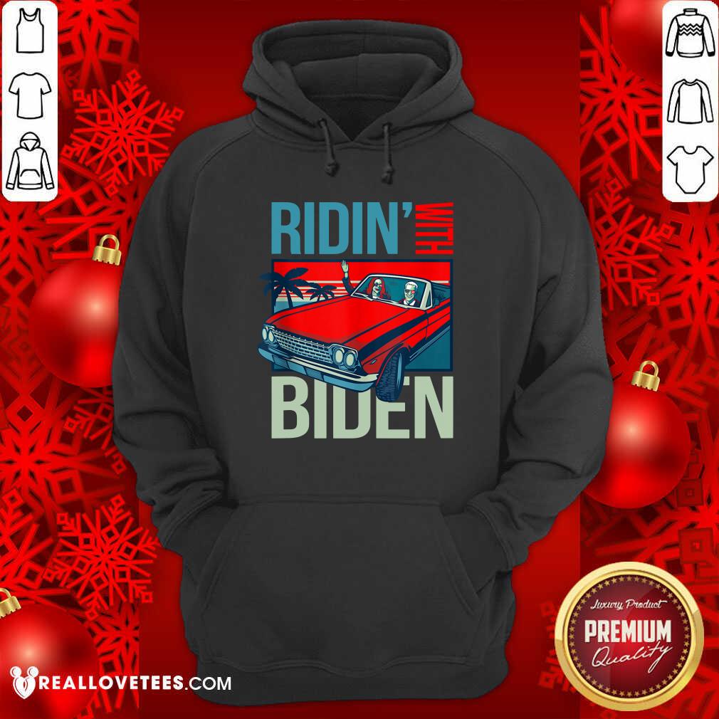 Hot Riding With Biden Kamala Harris Joe Biden Vintage Retro Car Shirt - Image 4
