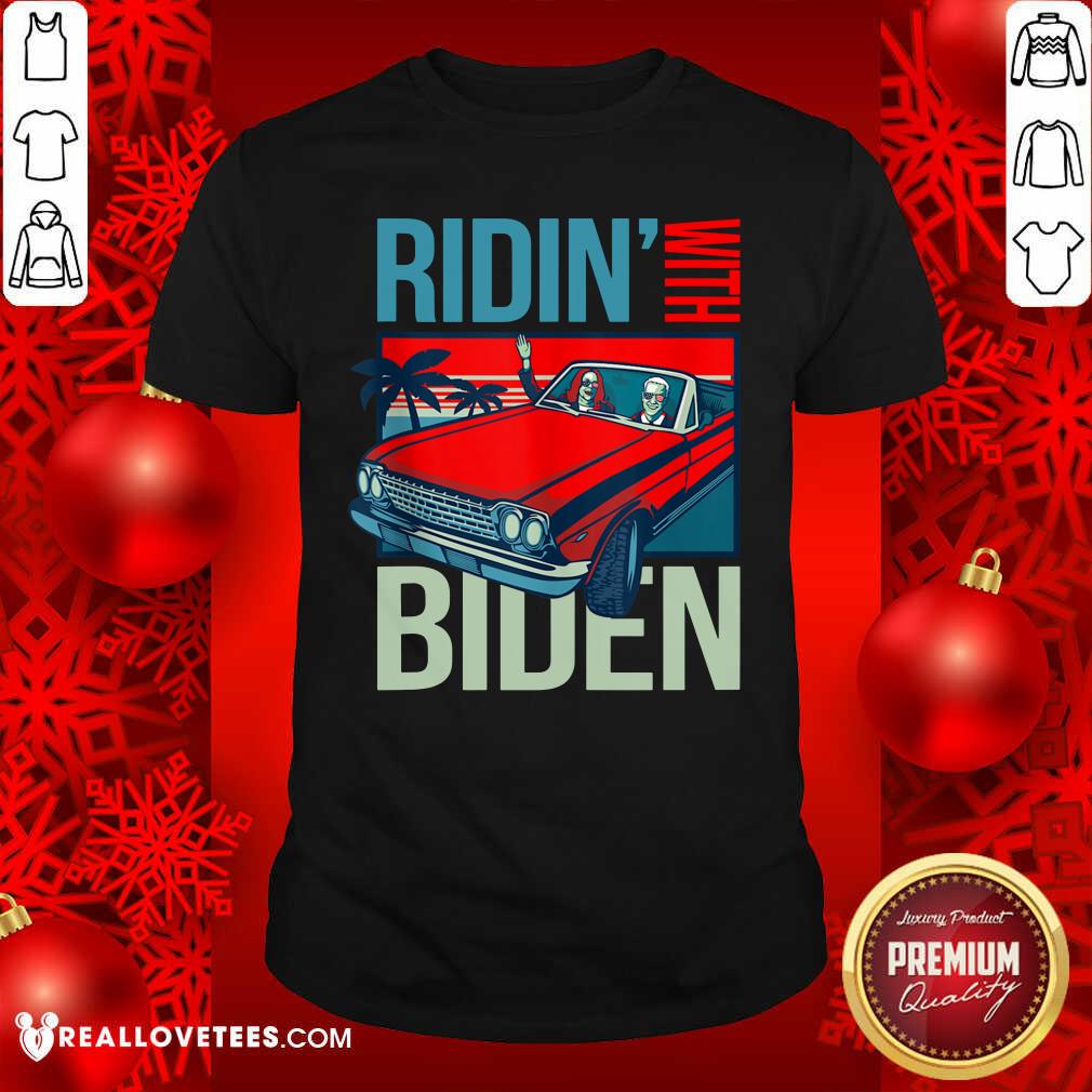 Hot Riding With Biden Kamala Harris Joe Biden Vintage Retro Car Shirt