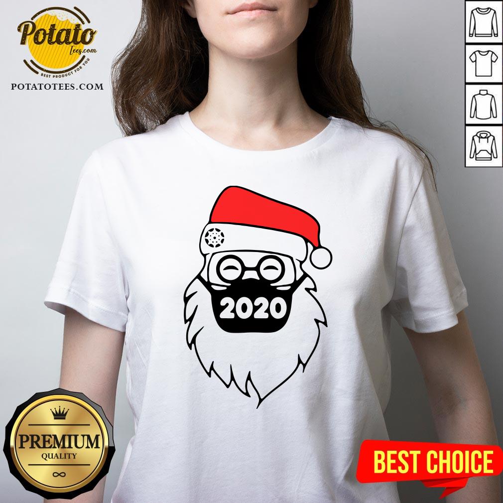 Cute Santa Wearing Mask 2020 Christmas Shirt - Image 2