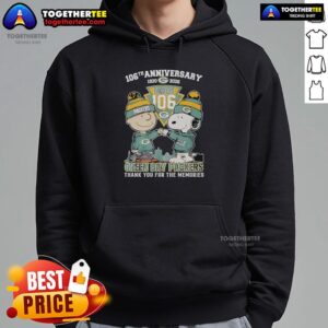Alternative view of Official Green Bay Packers Outfit With Snoopy And Charlie Brown 106th Anniversary 1920 2026 T-Shirt