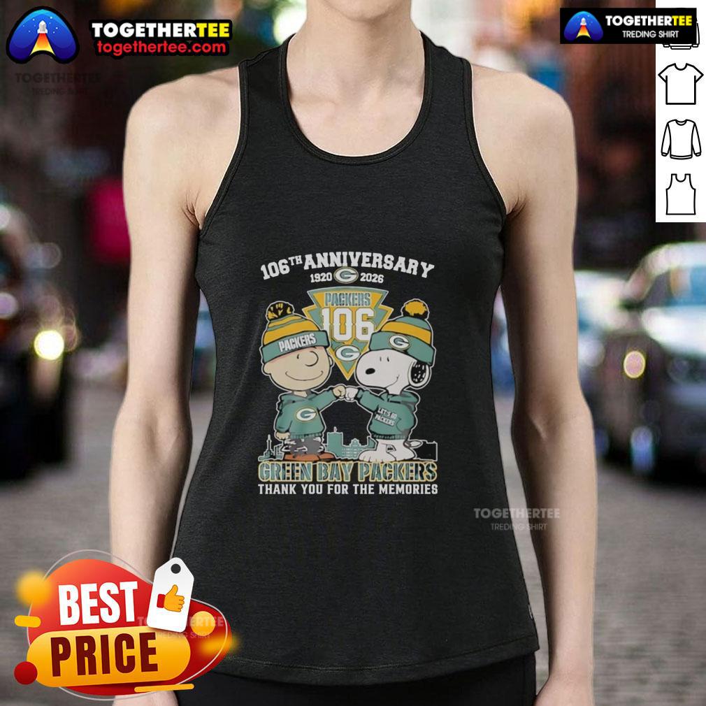 Official Green Bay Packers Outfit With Snoopy And Charlie Brown 106th Anniversary 1920 2026 T-Shirt - Image 4
