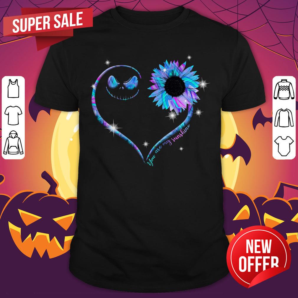 Jack Skellington Sunflower You Are My Sunshine Heart Shirt