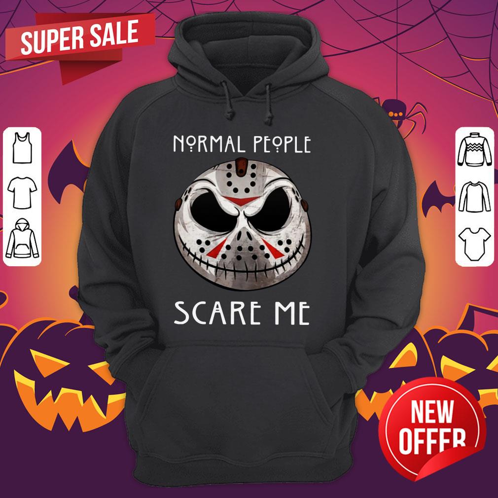Jason Voorhees Jack Skellington Face Normal People Scare Me Shirt - Image 3