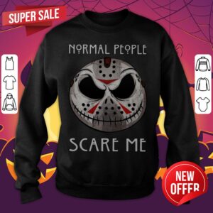 Alternative view of Jason Voorhees Jack Skellington Face Normal People Scare Me Shirt