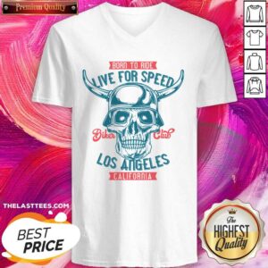 Alternative view of Pretty Born To Ride Live For Speed Los Angeles California Skull Shirt