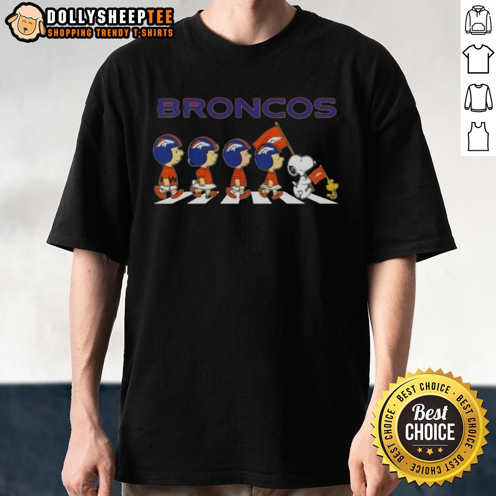 Good Denver Broncos X Peanuts Snoopy And Friends Abbey Road T-Shirt