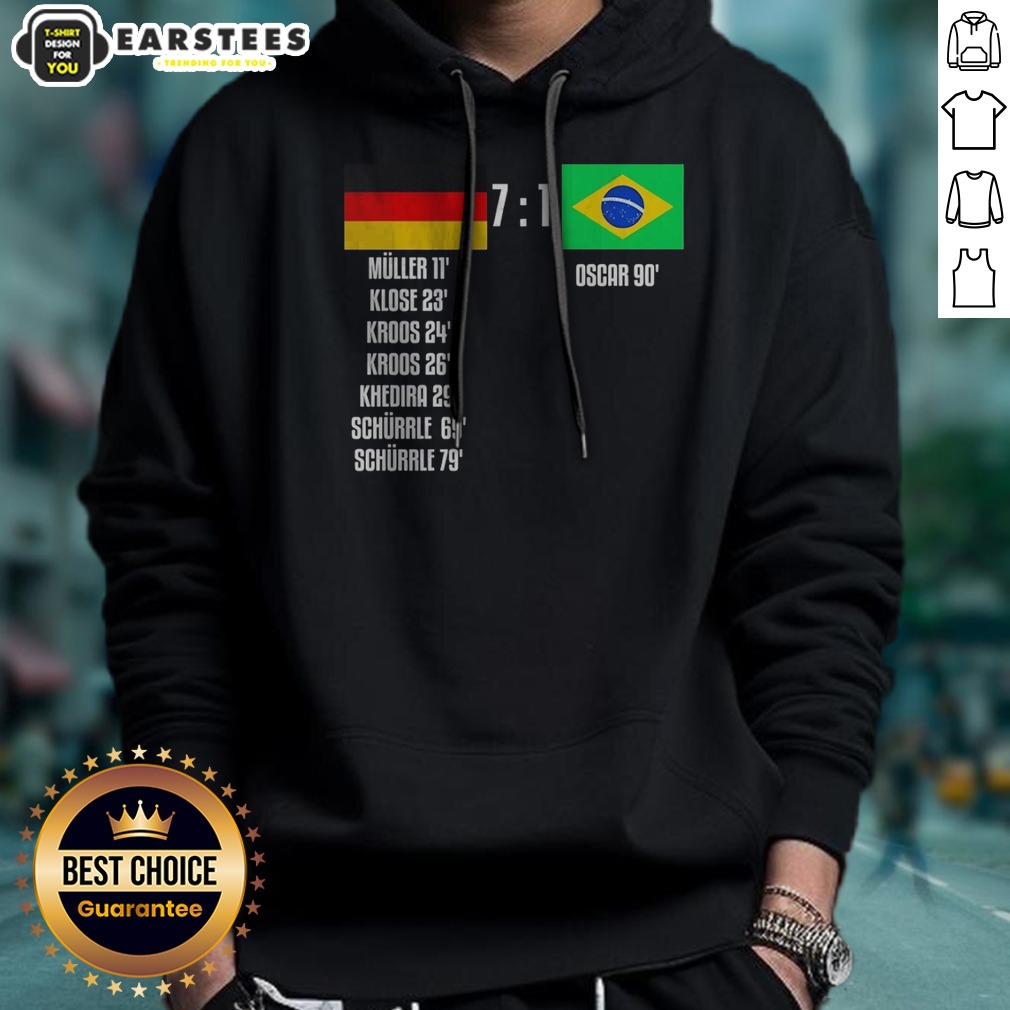 Funny Germany Vs Brazil 7 To 1 Scoreboard Muller Klose Kroos Khedira Schurrle Oscar Shirt - Image 2