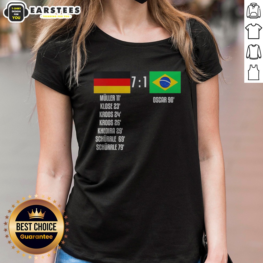 Funny Germany Vs Brazil 7 To 1 Scoreboard Muller Klose Kroos Khedira Schurrle Oscar Shirt - Image 3