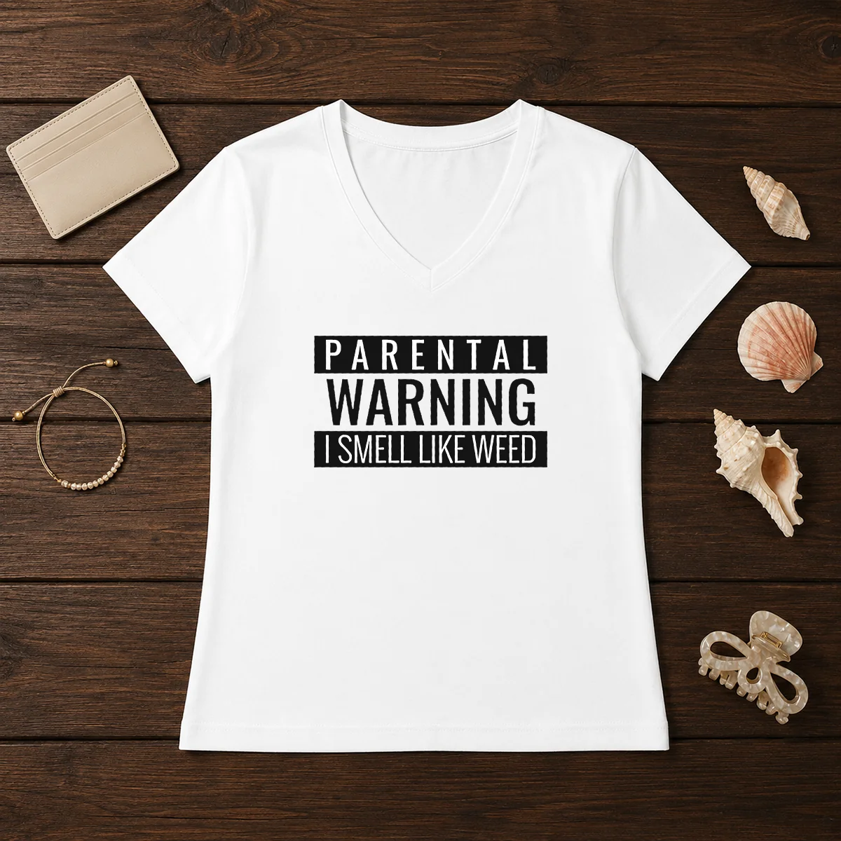 Funny Parental Warning I Smell Like Weed Shirt - Image 2