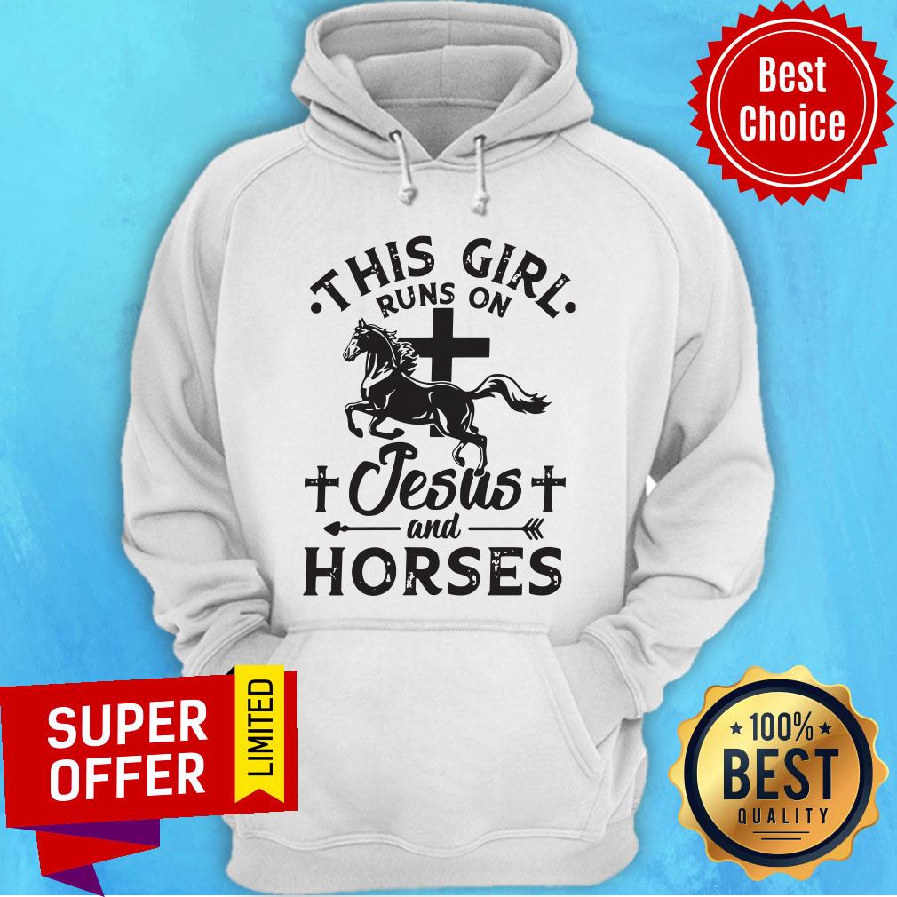 This Girl Runs On Jesus And Horses With Cross Shirt - Image 2
