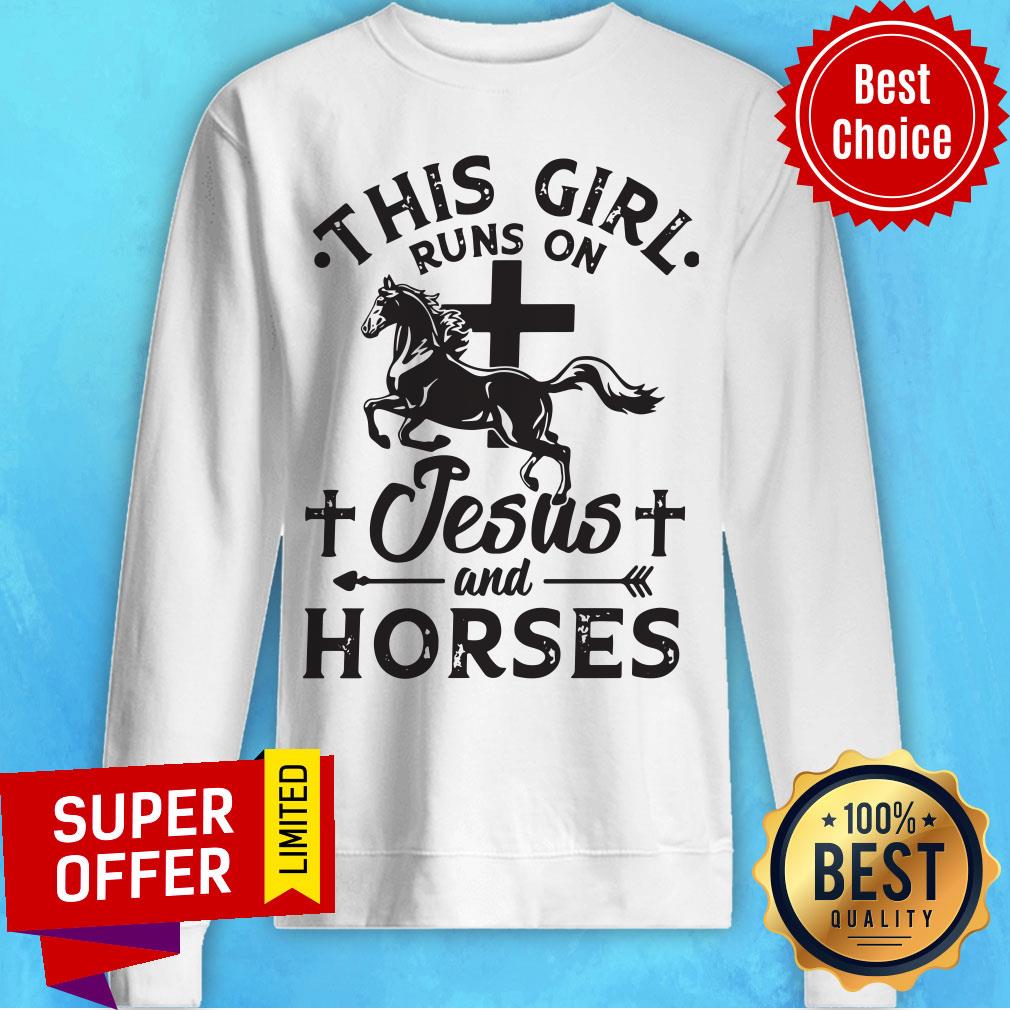 This Girl Runs On Jesus And Horses With Cross Shirt - Image 5
