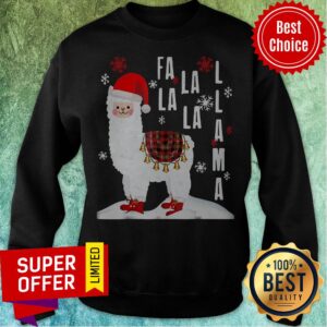 Alternative view of Funny Fa La La Llama Santa Shirt Christmas Shirt
