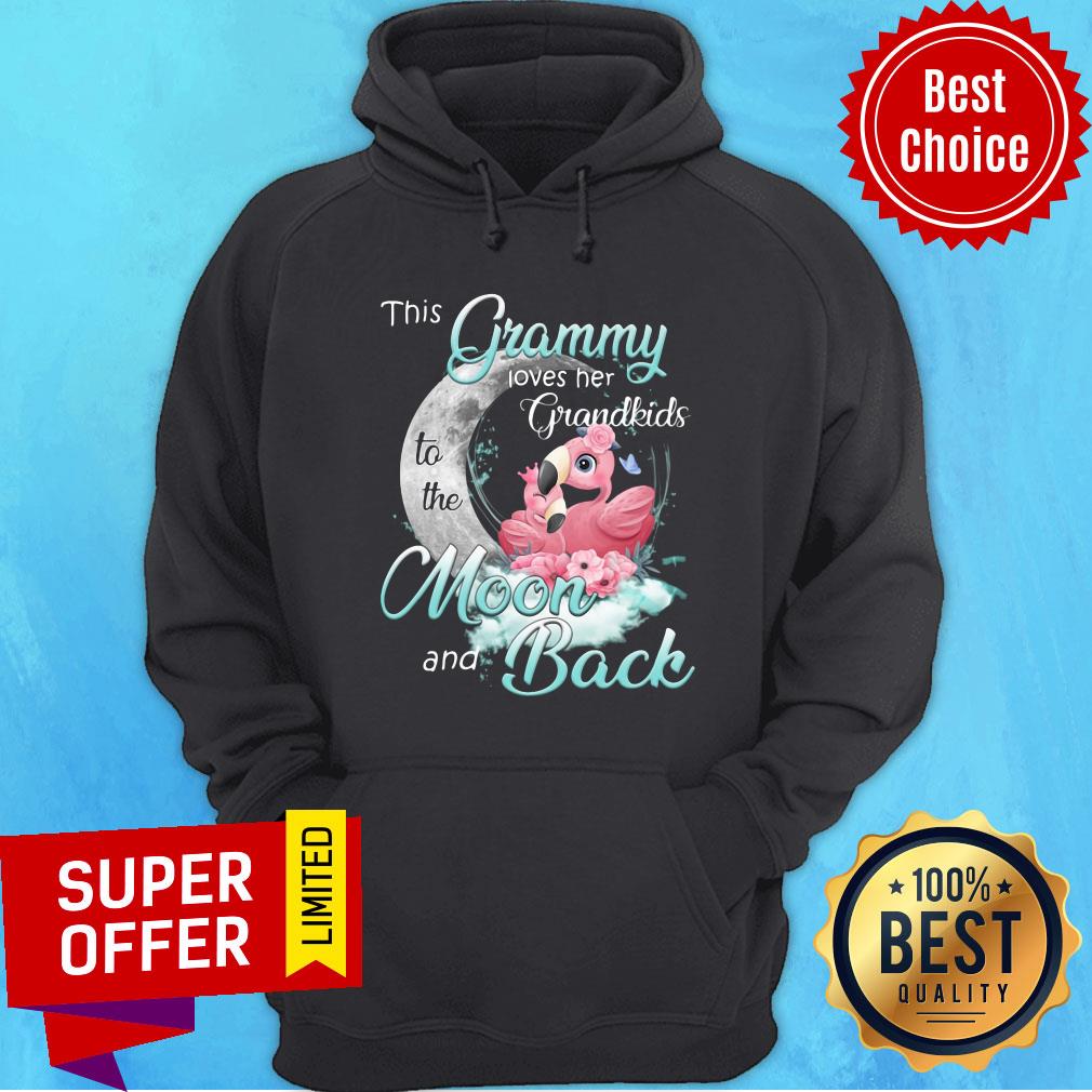 Official Flamingo This Grammy Loves Her Grandkids To The Moon And Back Shirt - Image 2