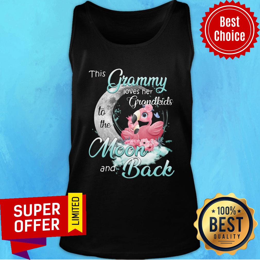 Official Flamingo This Grammy Loves Her Grandkids To The Moon And Back Shirt - Image 4