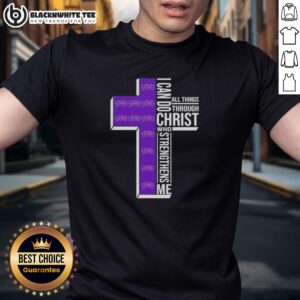 Happy I Can Do All Things Through Christ Who Strengthens Me TCU Horned Frogs Football Cross T-Shirt
