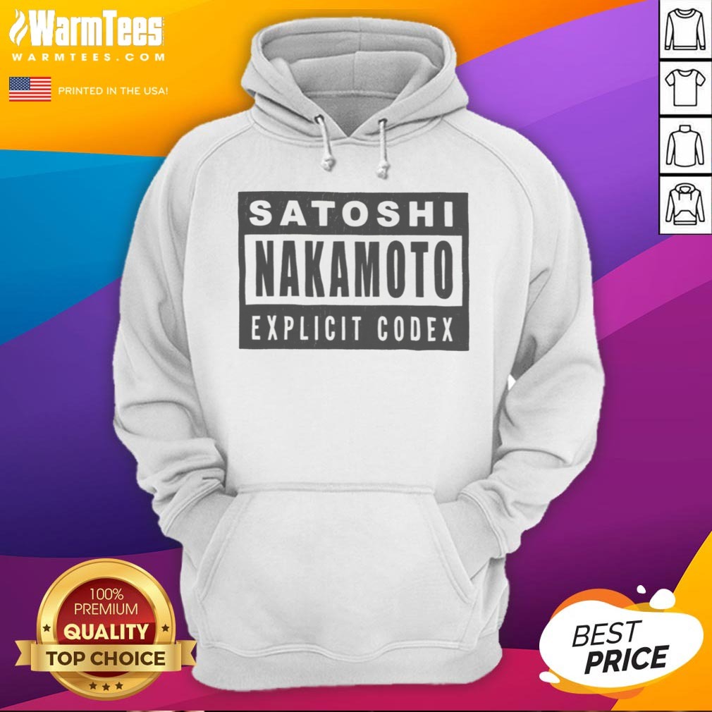 Official Satoshi Nakamoto Explicit Codex Bitcoin Cryptocurrency White Shirt - Image 2