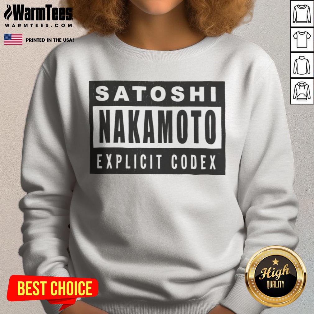Official Satoshi Nakamoto Explicit Codex Bitcoin Cryptocurrency White Shirt - Image 4