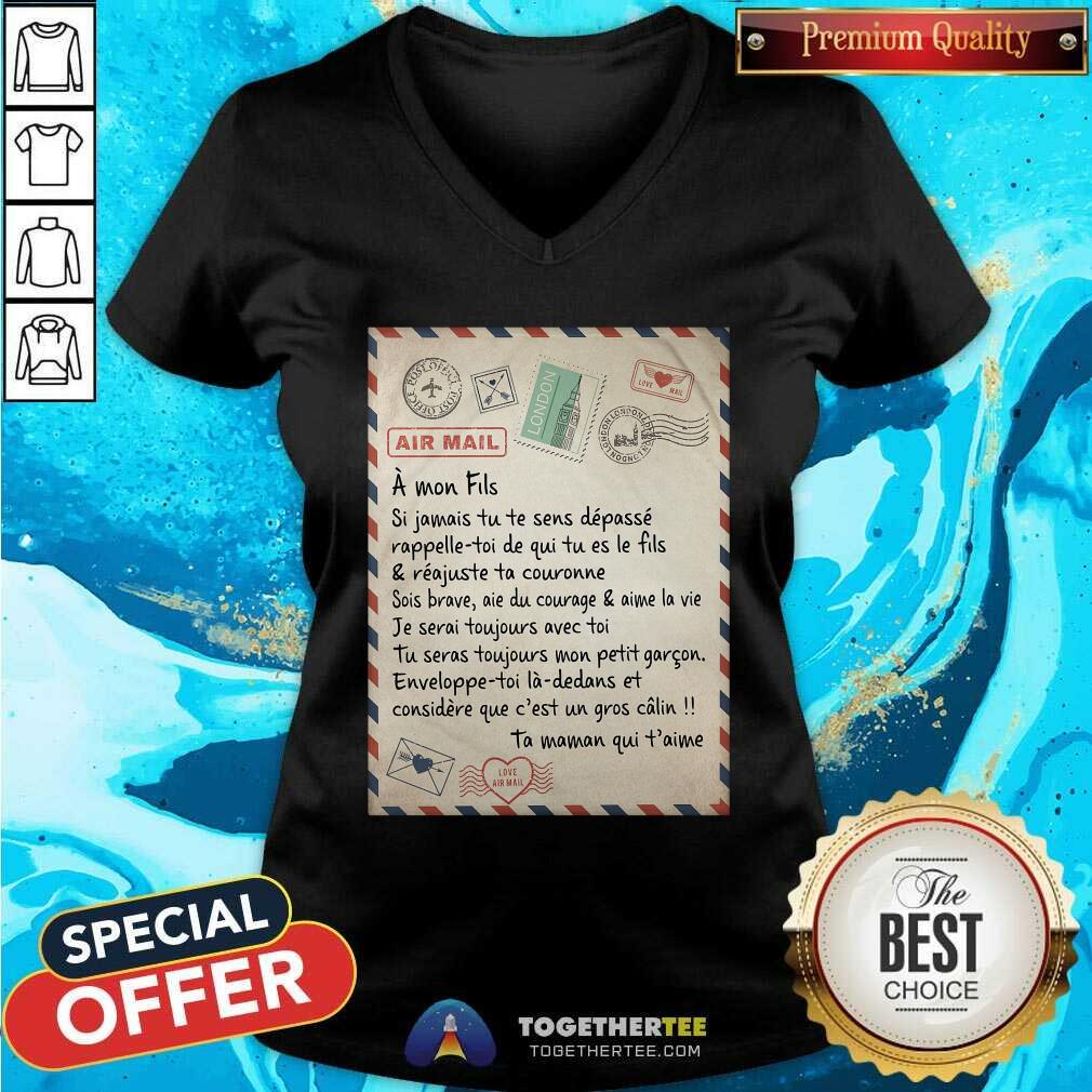 Air Mail A Mom Fils Ta Maman Qui Taime Shirt - Image 3