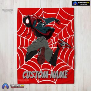 Official Spider Man Into the Spider Verse Miles Morales Blanket Fleece Customized Blanket