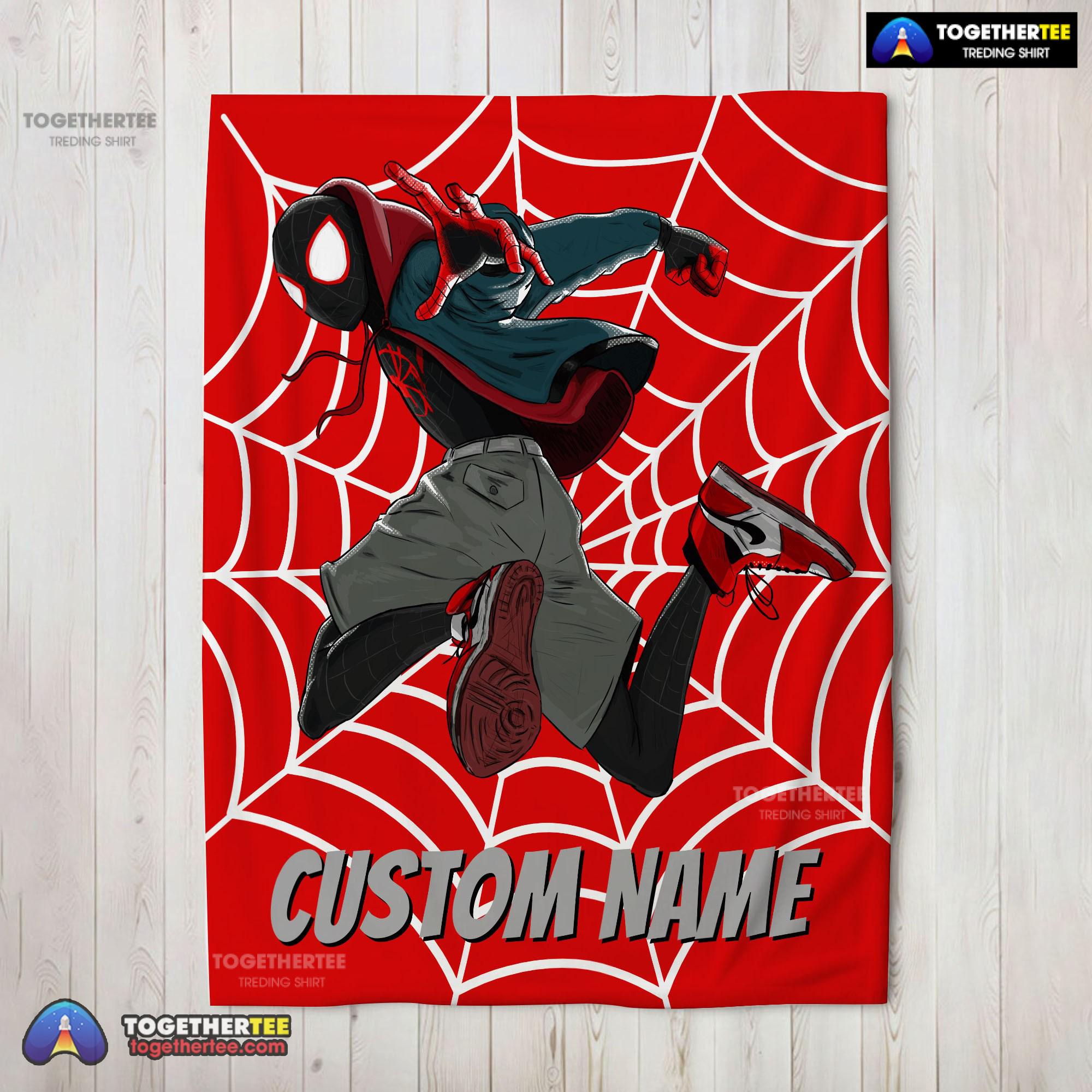 Official Spider Man Into the Spider Verse Miles Morales Blanket Fleece Customized Blanket