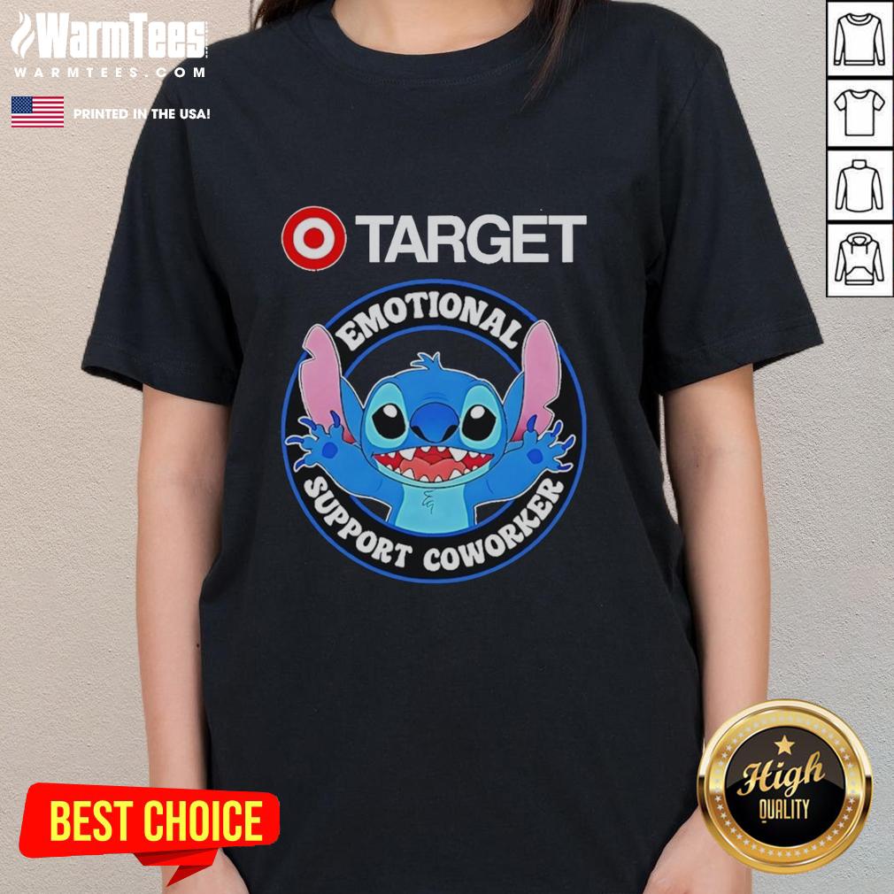Good Happy Stitch Target Emotional Support Coworker T-Shirt - Image 3
