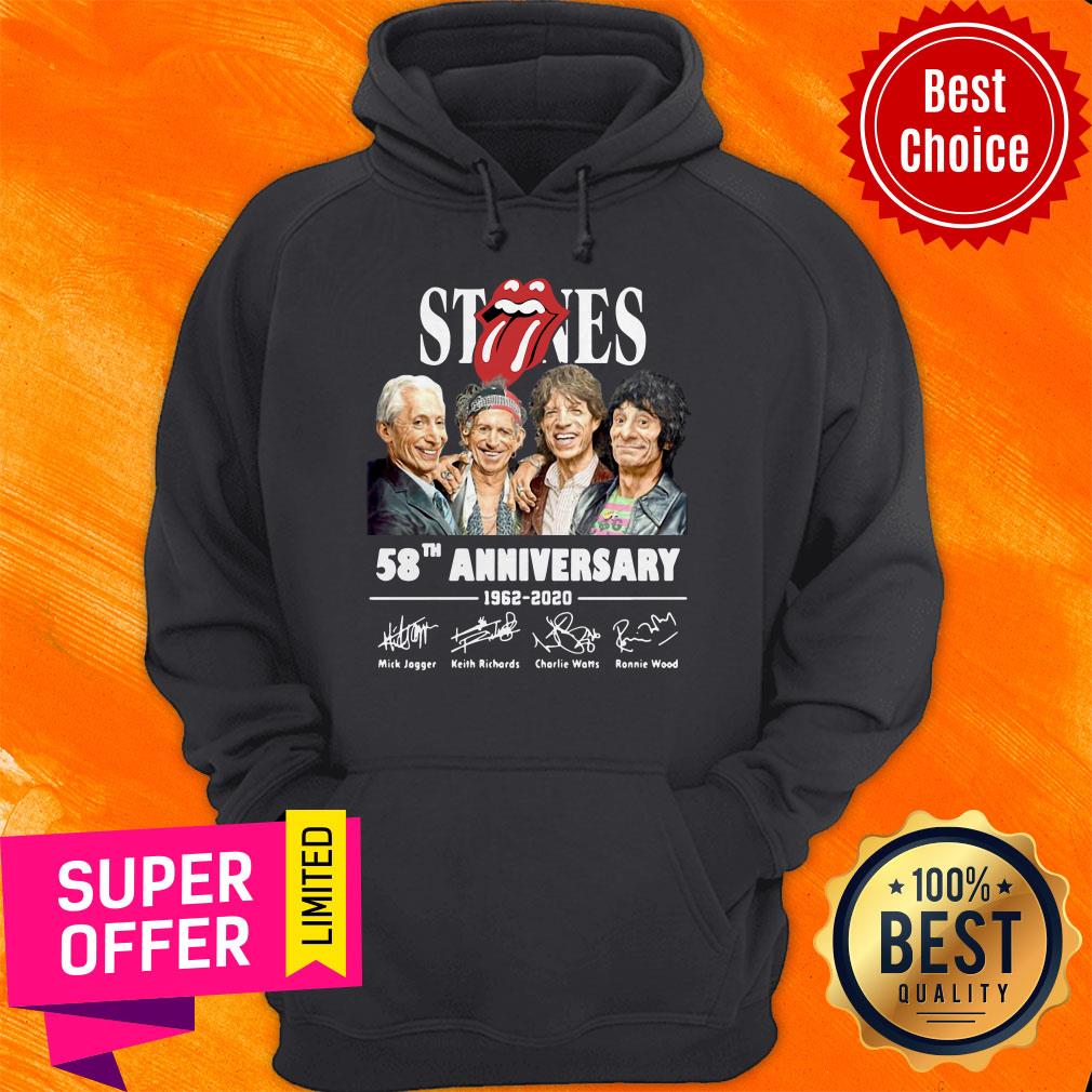 Awesome The Rolling Stones 58th Anniversary 1962 – 2020 Signatures Shirt - Image 3